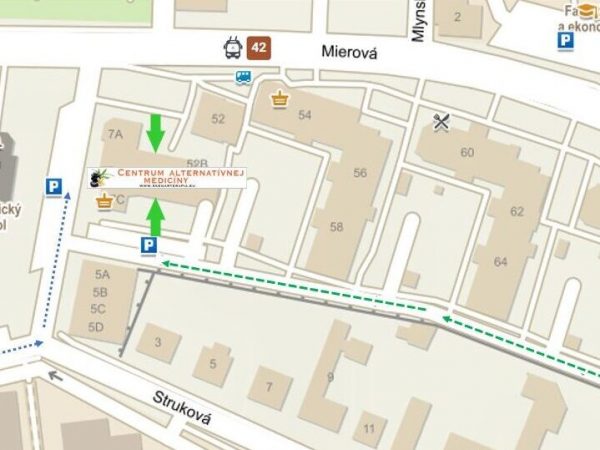 Mapa Centrum alternatívnej medicíny